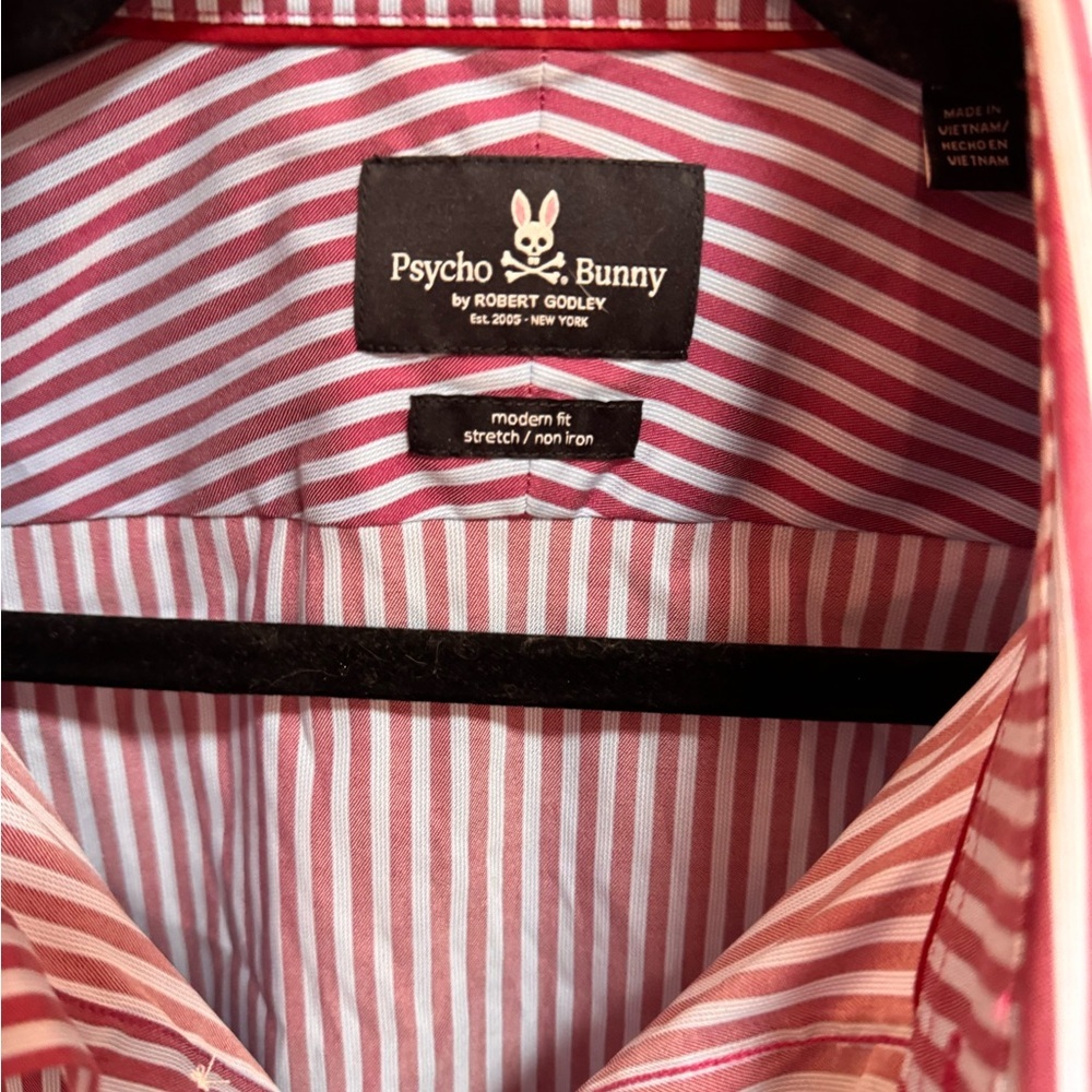 Psycho Bunny Men's Striped Purple Shirt - Picture 2 of 6